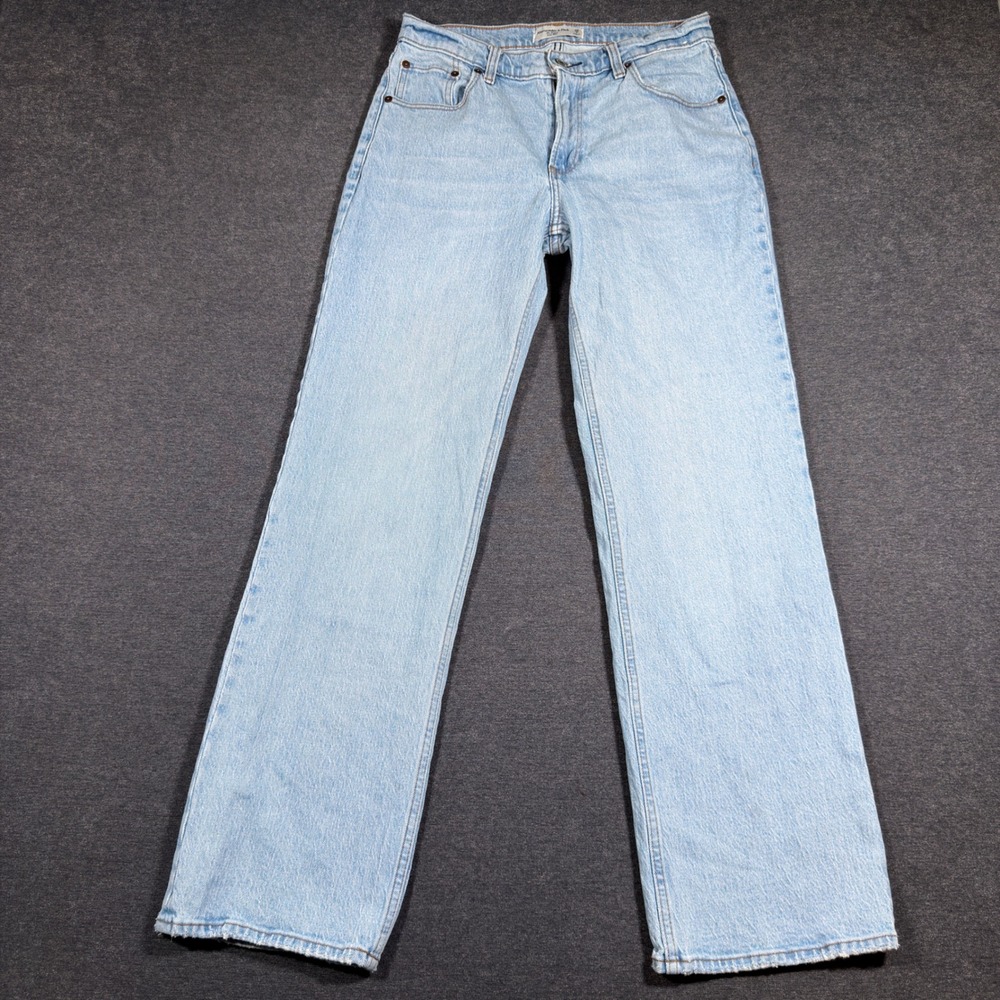 Abercrombie & Fitch The Baggy Low Rise Jeans Womens 26 Light Blue Denim Wide Leg
